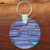 Ocean Waves Aqua Blue Muster Schlüsselanhänger (Vorderseite)