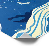 Ocean Waves Art Poster Vintage La Rochelle (Ecke)