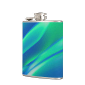 Ocean Waves Artistic Blue Green Movement Flachmann (Links)