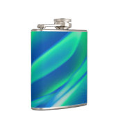 Ocean Waves Artistic Blue Green Movement Flachmann (Rechts)