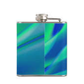 Ocean Waves Artistic Blue Green Movement Flachmann (Rückseite)