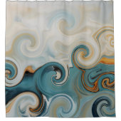 Ocean Waves Beach Aquamarin Blue Abstrakt 74 Duschvorhang (Vorderseite)