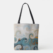Ocean Waves Beach Aquamarin Blue Abstrakt 74 Tasche (Rückseite)