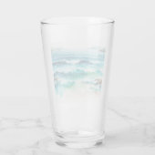 Ocean Waves Beach Aquarellbilder Glas (Rückseite)