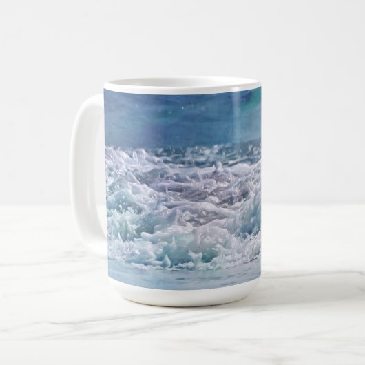Ocean Waves Beach Art Tassen Cup (Vorderseite Links)
