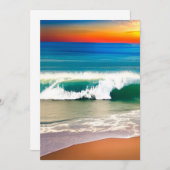 Ocean Waves Beach bei Sunset Hübsch Beach Dankeskarte (Vorne/Hinten)