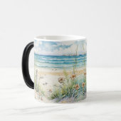 Ocean Waves & Beach Blooms Art Malerei Verwandlungstasse (Vorderseite Links)