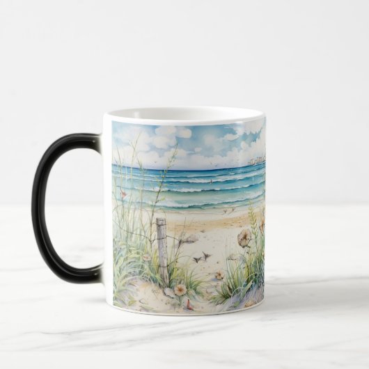 Ocean Waves & Beach Blooms Art Malerei Verwandlungstasse (Links)