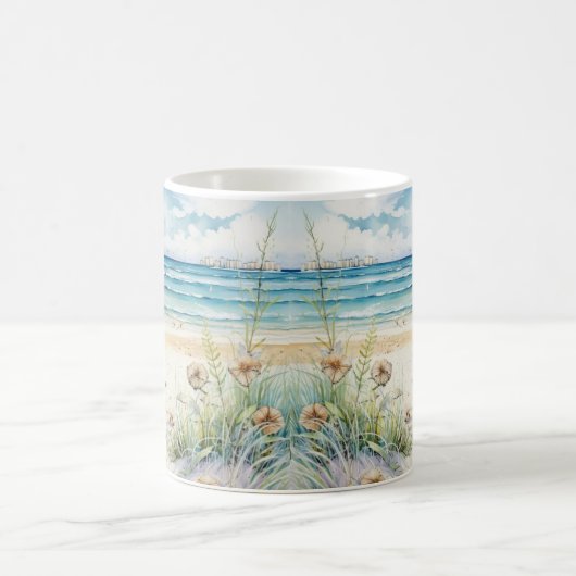 Ocean Waves & Beach Blooms Art Malerei Verwandlungstasse (Mittel)