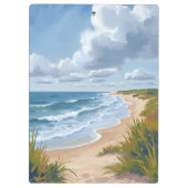 Ocean Waves | Beach Coastal Painted Klemmbrett (Rückseite)