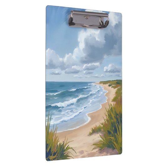 Ocean Waves | Beach Coastal Painted Klemmbrett (Rechts)