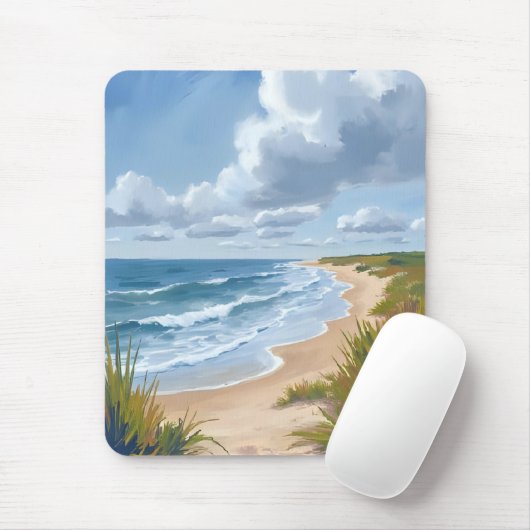 Ocean Waves | Beach Coastal Painted Mousepad (Mit Mouse)