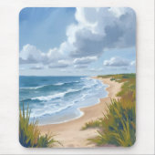 Ocean Waves | Beach Coastal Painted Mousepad (Vorne)