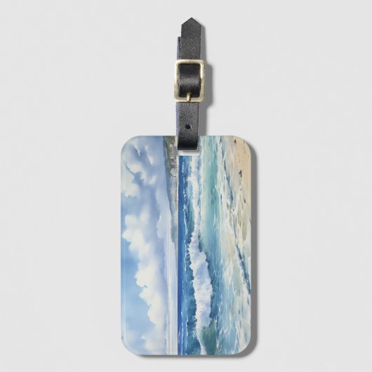 Ocean Waves Beach House Ästhetik Gepäckanhänger (Vorderseite Vertikal)