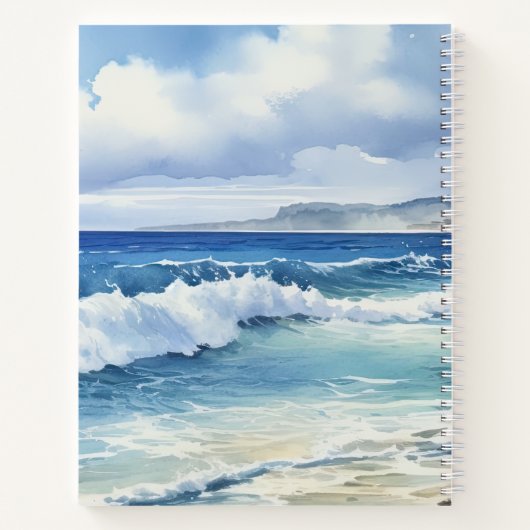 Ocean Waves Beach House Ästhetik Notizblock (Rückseite)