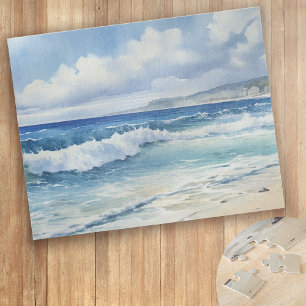 Ocean Waves Beach House Ästhetik Puzzle