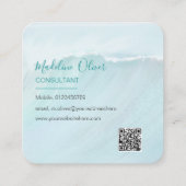 Ocean Waves Beach Sea Travel QR Code Moderner Quadratische Visitenkarte (Rückseite)