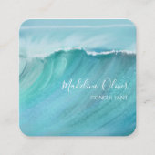 Ocean Waves Beach Sea Travel QR Code Moderner Quadratische Visitenkarte (Vorderseite)