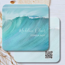 Ocean Waves Beach Sea Travel QR Code Moderner