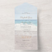 Ocean Waves Beach Tropical Wedding All In One Einladung (Innen Boden)