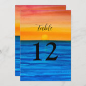 Ocean Waves Beach Zielort Sunset Tischnummern (Vorne/Hinten)