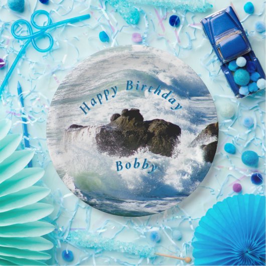 Ocean Waves Birthday Paper Plate Pappteller (Party)