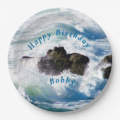Ocean Waves Birthday Paper Plate Pappteller (Vorderseite)