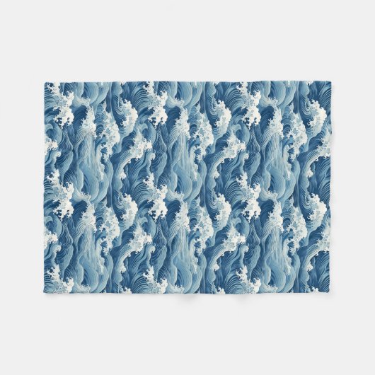 Ocean Waves Blanket Fleecedecke (Vorderseite (Horizontal))