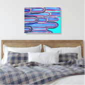 Ocean Waves - blaue Muster Kunst Leinwanddruck (Insitu (Schlafzimmer))