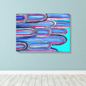 Ocean Waves - blaue Muster Kunst Leinwanddruck (Insitu (Holzboden))