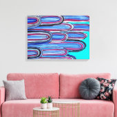 Ocean Waves - blaue Muster Kunst Leinwanddruck (Insitu (Wohnzimmer))