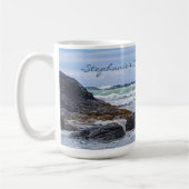 Ocean Waves Blue Green Shoreline Rock Größere Größ Kaffeetasse (Links)
