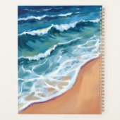 Ocean Waves Blue Watercolor Coastal Planer (Rückseite)