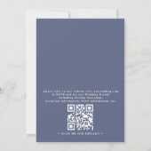 Ocean Waves Blue White Watercolor QR Code Wedding Einladung (Rückseite)