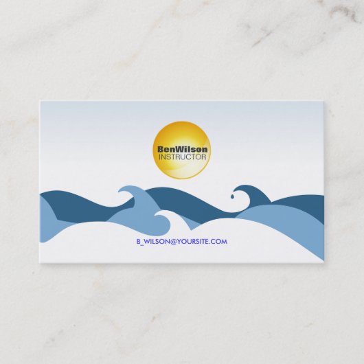 Ocean Waves Business Card V2 Visitenkarte (Vorderseite)