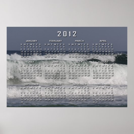Ocean Waves Calendar Poster (Vorne)