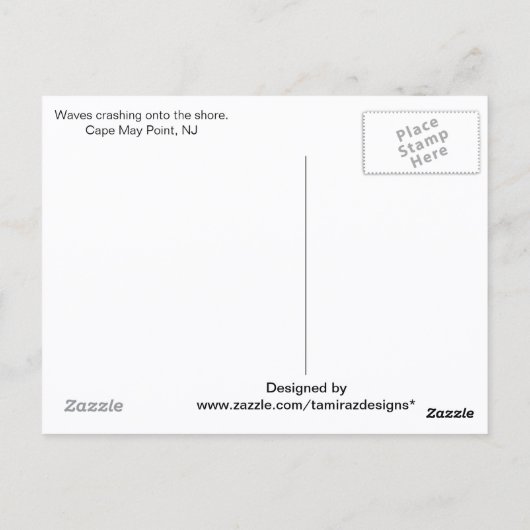 Ocean Waves, Cape May, NJ Postkarte (Rückseite)