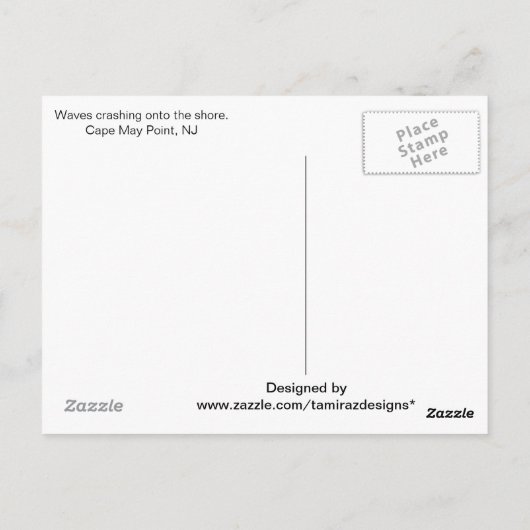 Ocean Waves, Cape May, NJ Postkarte (Rückseite)