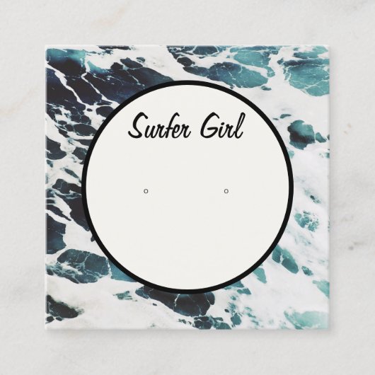 Ocean Waves Coasting Earring Display Card Quadratische Visitenkarte (Vorderseite)