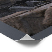 Ocean Waves Crashing Rocks Poster (Ecke)