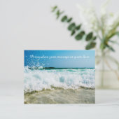 Ocean Waves Crashs Shore Personalize Message Postkarte (Stehend Vorderseite)
