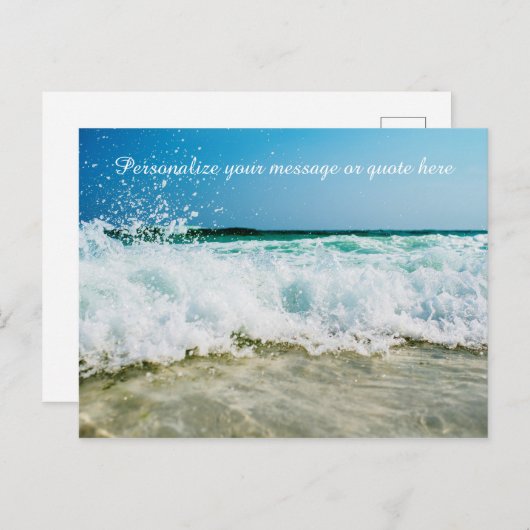 Ocean Waves Crashs Shore Personalize Message Postkarte (Vorne/Hinten)
