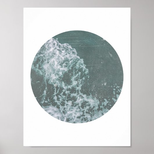 Ocean Waves Distressed Print Poster (Vorne)