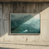 Ocean Waves Dunkel und hellblau delikate Blasen Leinwanddruck