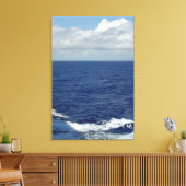 Ocean Waves Fluffy White Clouds Blue Sky Leinwand (Insitu (Wohnzimmer))