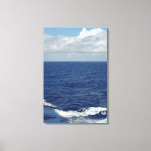 Ocean Waves Fluffy White Clouds Blue Sky Leinwand (Vorderseite)
