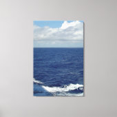 Ocean Waves Fluffy White Clouds Blue Sky Leinwand (Vorderseite)