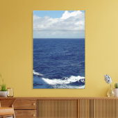 Ocean Waves Fluffy White Clouds Blue Sky Leinwand (Insitu (Wohnzimmer))