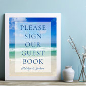 Ocean Waves Foto Beach Wedding Gästebuchzeichen Poster