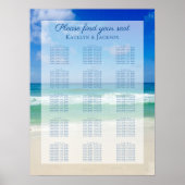 Ocean Waves Foto Blue Beach Hochzeitsdiagramm Poster (Vorne)
